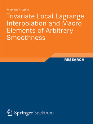 cover image of Trivariate Local Lagrange Interpolation and Macro Elements of Arbitrary Smoothness
